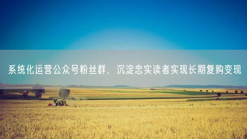 系统化运营公众号粉丝群,沉淀忠实读者实现长期复购变现