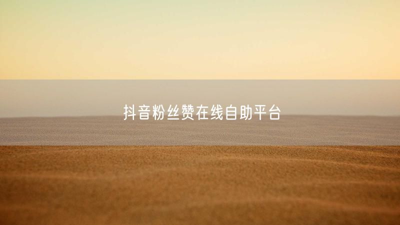 抖音粉丝赞在线自助平台