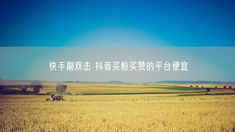 快手刷双击 抖音买粉买赞的平台便宜